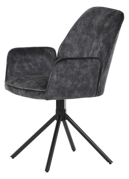 Jedálenská stolička zamatová, čierna HC-511 BK4
