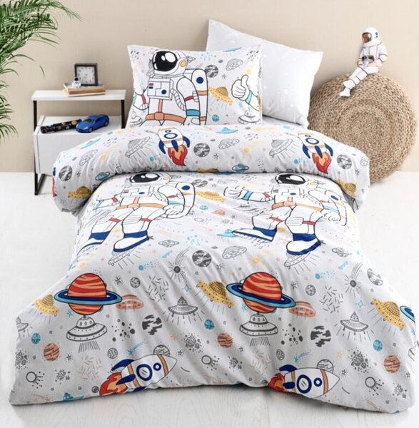 Obliečky deluxe bavlnené Astronaut 200x140cm+90x70cm