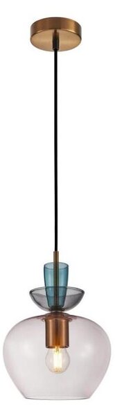 ITALUX PND-31882-1-GD-PK - Závesný luster na lanku FANDA 1xE27/40W/230V zlatá/zadymená sivá
