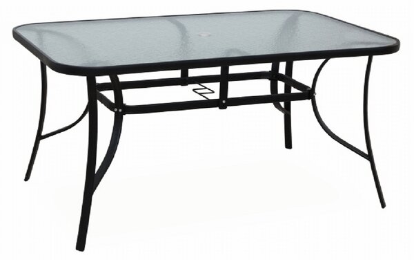 TEMPO Jedálenský stôl, tvrdené sklo/oceľ, 150x90 cm, PASTER