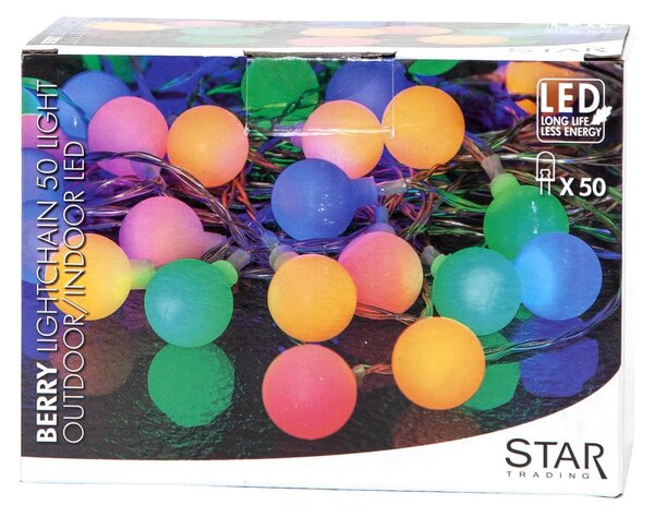Svetelná reťaz Star Trading Partylights Berry Multi, dĺžka 7,35 m