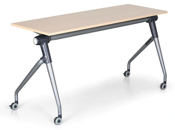 Skladací stôl so sklopnou doskou TRAINING PLUS, 145x45 cm, breza