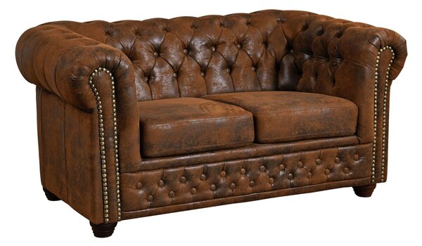 CAMBRIDGE Sedačka Chesterfield 148 cm, hnedá