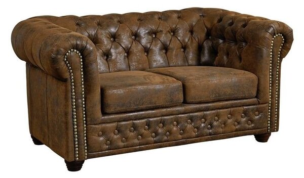 CAMBRIDGE Sedačka Chesterfield 148 cm, hnedá