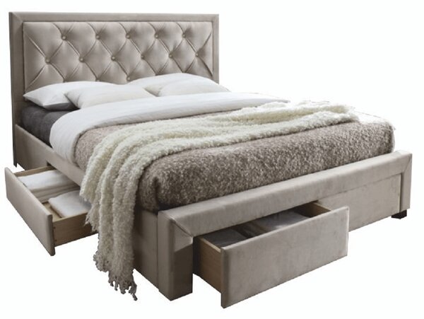 Čalúnená posteľ PREMIUM 160x200 cm sivohnedá