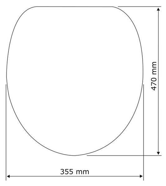 Biele WC sedadlo s jednoduchým zatváraním Wenko Calla, 47 × 35,5 cm