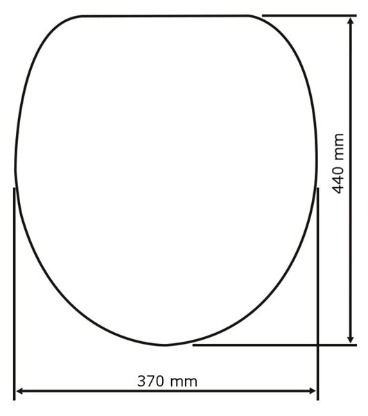 Biele WC sedadlo s jednoduchým zatváraním Wenko Kos, 44 × 37,5 cm