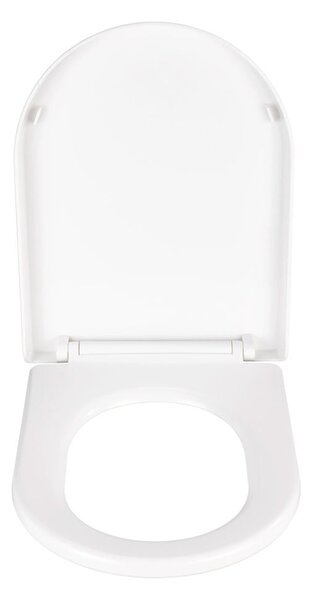Biele WC sedadlo s jednoduchým zatváraním Wenko Calla, 47 × 35,5 cm