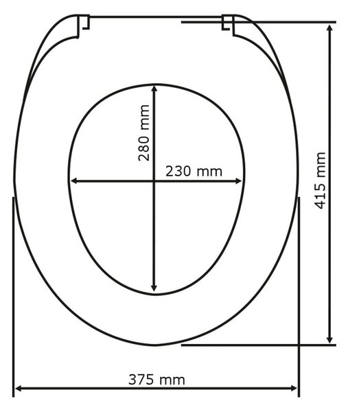 Biele WC sedadlo s jednoduchým zatváraním Wenko Samos, 44,5 x 37,5 cm