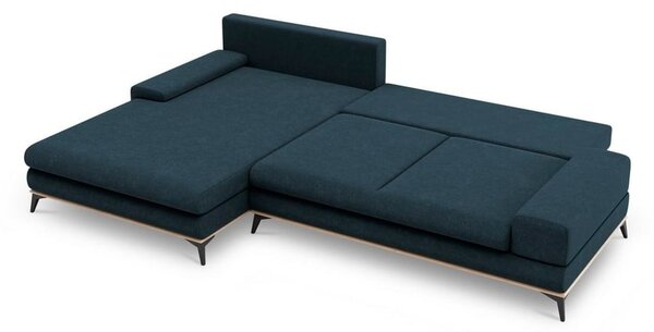 Petrolejovomodrá rozkladacia rohová pohovka Windsor & Co Sofas Planet, ľavý roh