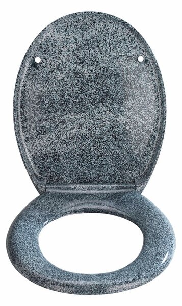 WC sedadlo v žulovom dekore s jednoduchým zatváraním Wenko Premium Ottana, 45,2 x 37,6 cm