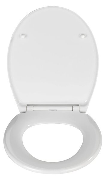 Biele WC sedadlo s jednoduchým zatváraním Wenko Samos, 44,5 x 37,5 cm