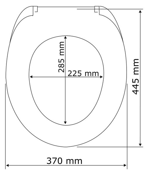 Biele WC sedadlo s jednoduchým zatváraním Wenko Rieti, 44,5 x 37 cm