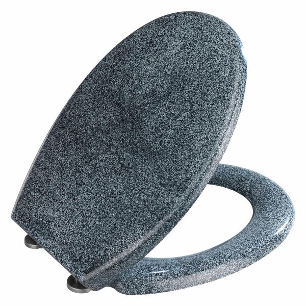 WC sedadlo v žulovom dekore s jednoduchým zatváraním Wenko Premium Ottana, 45,2 x 37,6 cm