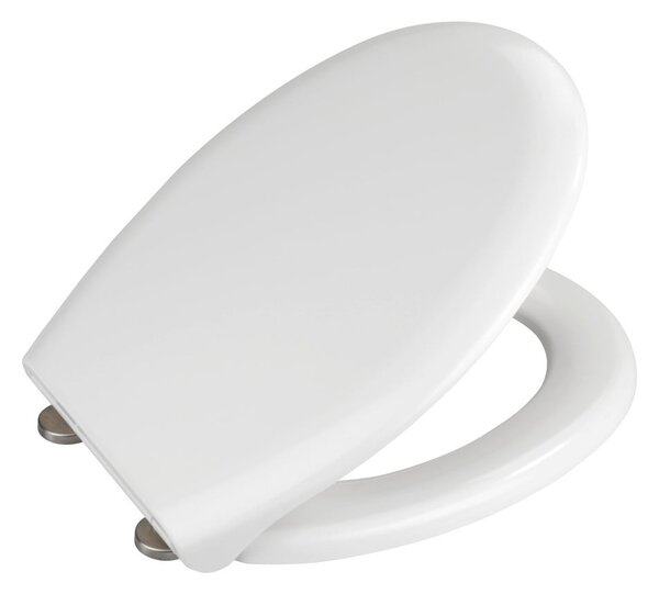 Biele WC sedadlo s jednoduchým zatváraním Wenko Rieti, 44,5 x 37 cm