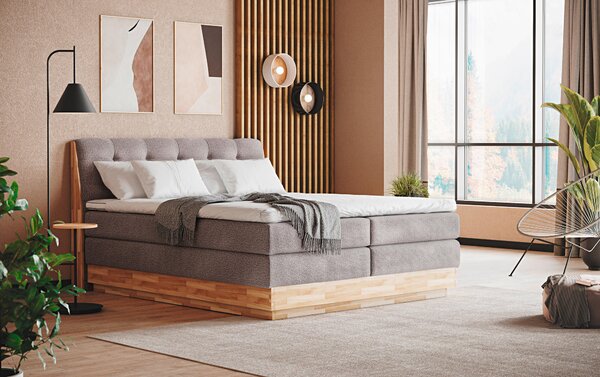BOXSPRINGOVÁ POSTEĽ, 160/200 cm, béžová - Online Only spálne, Online Only