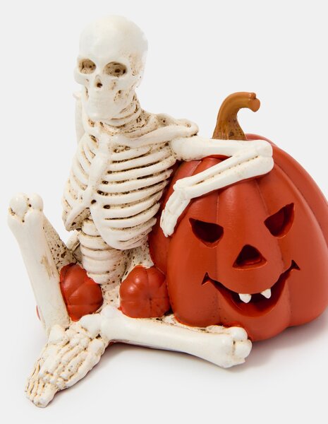 Sinsay - Halloweenska LED dekorácia v tvare kostlivca a tekvice - biela