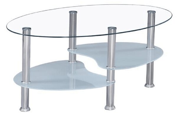 Tempo Kondela Konferenčný stolík, oceľ/číre sklo/mliečne sklá, WAVE NEW