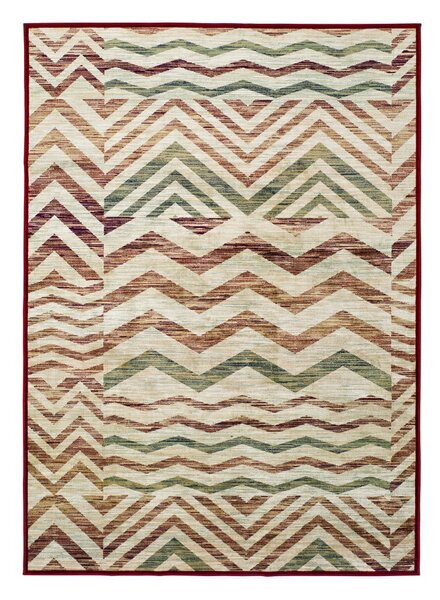 Béžový koberec z viskózy Universal Belga Zig Zag, 70 x 110 cm