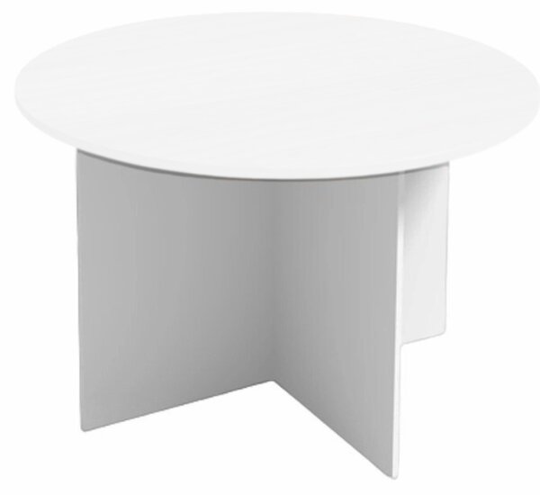 Rokovací stôl s guľatou doskou PRIMO WHITE, priemer 120 cm, biela