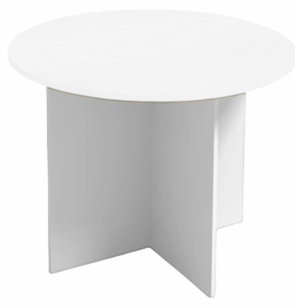 Rokovací stôl s guľatou doskou PRIMO WHITE, priemer 100 cm, biela