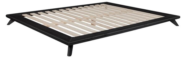 Čierna dvojlôžková posteľ z borovicového dreva s roštom 160x200 cm Senza – Karup Design