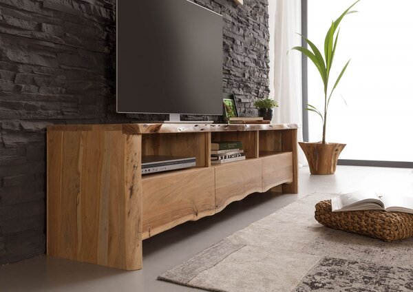 WOODLAND TV stolík 191x50 cm, prírodná, akácia
