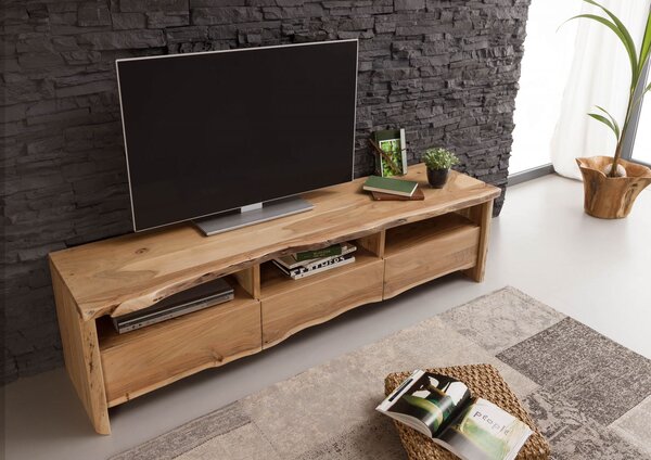 WOODLAND TV stolík 191x50 cm, prírodná, akácia