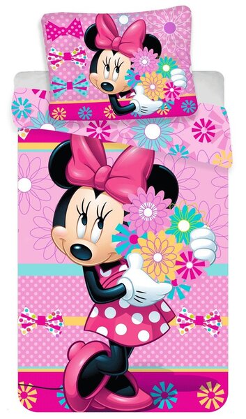 Jerry Fabrics Obliečky Minnie - Minnie - Bows and flowers | 140 x 200 cm / 70 x 90 cm