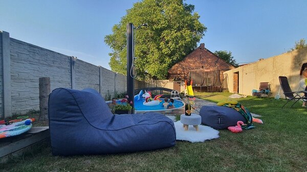 SakyPaky Podnožník outdoor sedací vak béžová