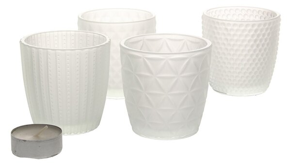 Svietniky Altare 4 ks. milk glass