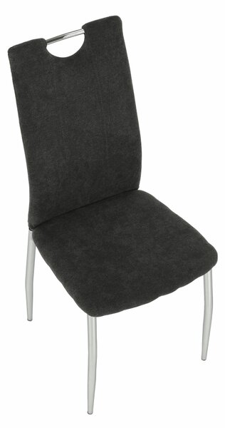 KONDELA Jedálenská stolička, hnedosivá látka/chróm, OLIVA NEW