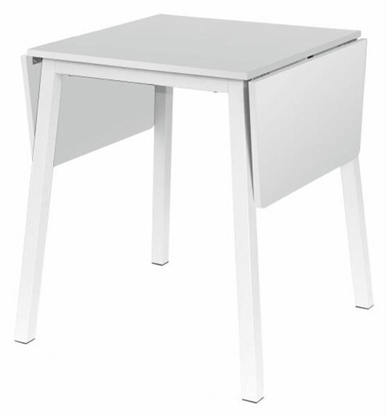 KONDELA Jedálenský stôl, MDF fóliovaná/kov, biela, 60-120x60 cm, MAURO