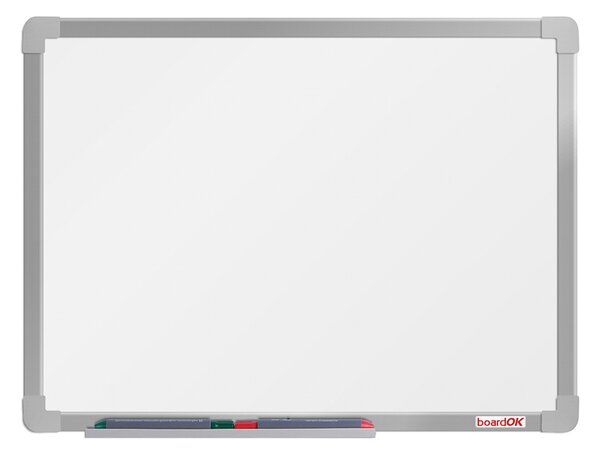 Biela magnetická popisovacia tabuľa boardOK 600 x 450 mm, eloxovaný rám