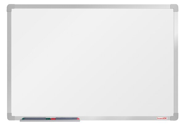 Biela magnetická popisovacia tabuľa boardOK, 600 x 900 mm, eloxovaný rám