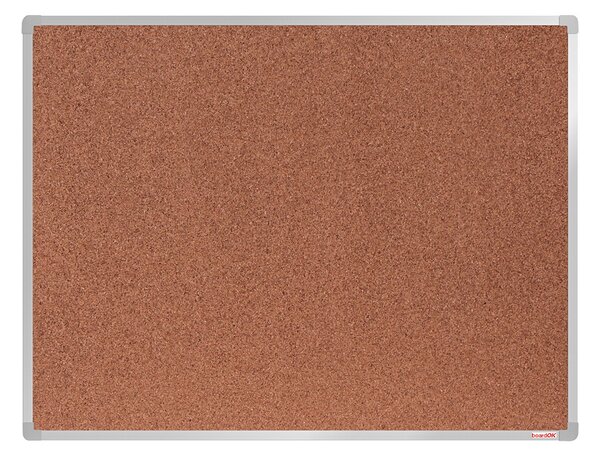 Korková nástenka boardOK v hliníkovom ráme, 1200 x 900 mm, eloxovaný rám