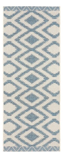 Modro-krémový vonkajší koberec NORTHRUGS Isle, 70 x 200 cm