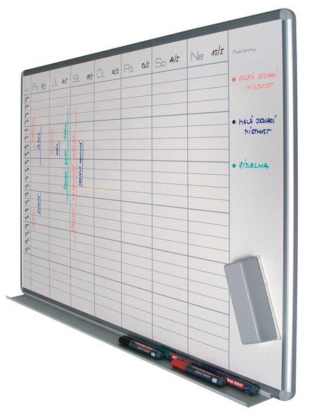 Týždenná plánovacia tabuľa ekoTAB, 1000 x 700 mm, lakovaná