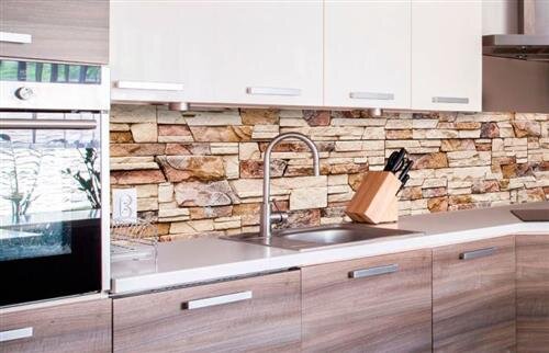 Samolepiace tapety za kuchynskú linku, rozmer 260 cm x 60 cm, kamenná stena, DIMEX KI-260-088