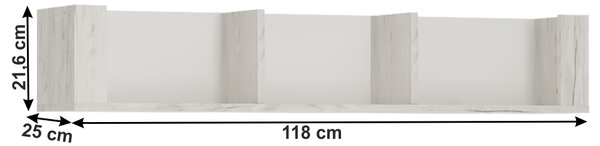 KONDELA Polica typ 61, biela craft, ANGEL