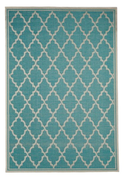 Tyrkysovomodrý vonkajší koberec Webtappeti Intreccio Turquoise, 160 x 230 cm