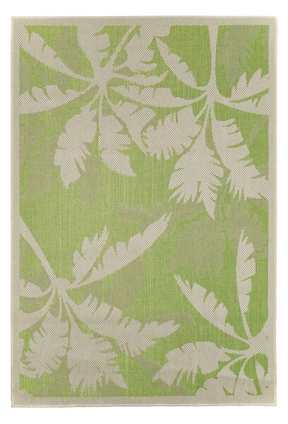 Zeleno-béžový vonkajší koberec Floorita Palms Green, 135 x 190 cm