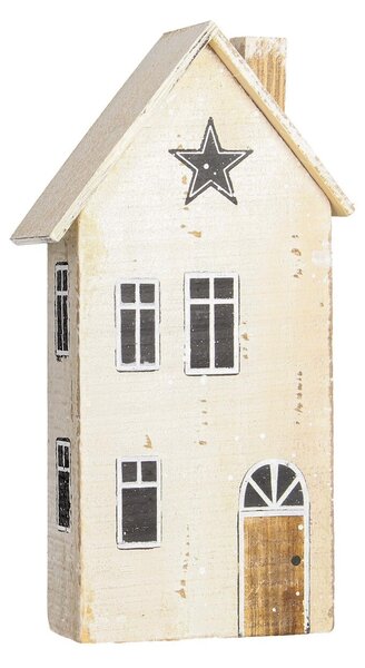 Dekorácia Snow House 25cm white beige