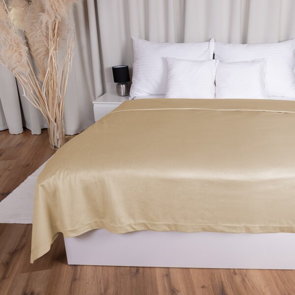 Biante Zamatový prehoz na posteľ Velvet Prémium SVP-006 Pieskovo béžový 140x200 cm