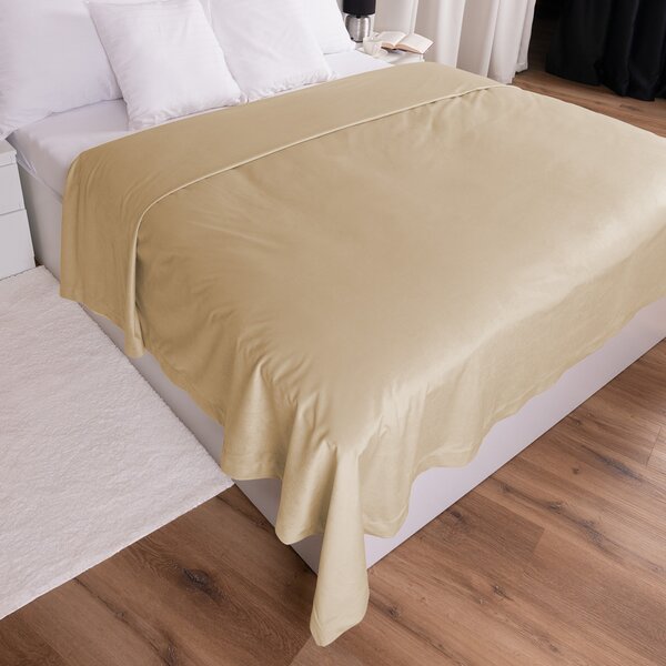 Biante Zamatový prehoz na posteľ Velvet Prémium SVP-006 Pieskovo béžový 140x200 cm
