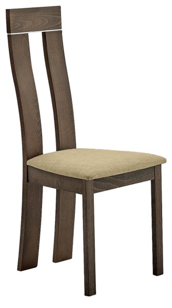 TEMPO Drevená stolička, čerešňa/Magnolia látka hnieda, DESI