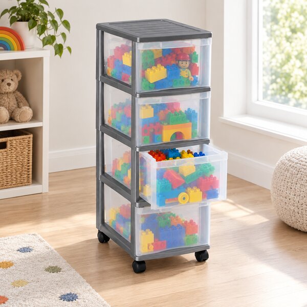 SUNDIS Úložný box so 4 zásuvkami, antracit, OFFICEMIX - MAXI