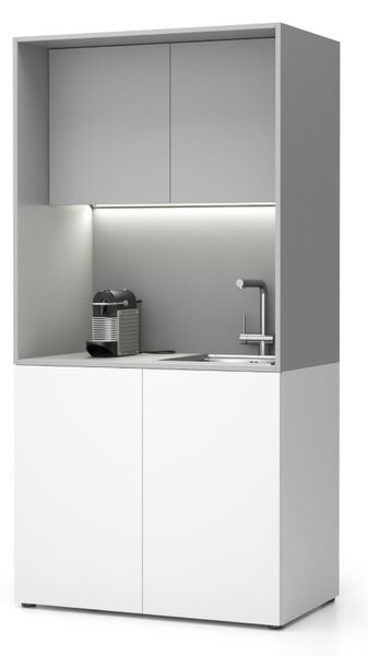 Kuchynka NIKA s drezom a batériou 1000 x 600 x 2000 mm, sivá, pravé
