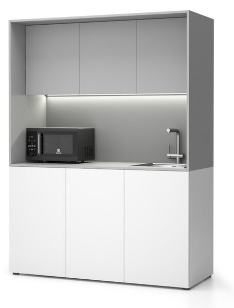 Kuchynka NIKA s drezom a batériou 1481 x 600 x 2000 mm, sivá, pravé