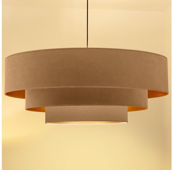 Brilagi - Závesný luster na lane LUNETA 3xE27/60W/230V, priemer 80 cm, béžová/zlatá